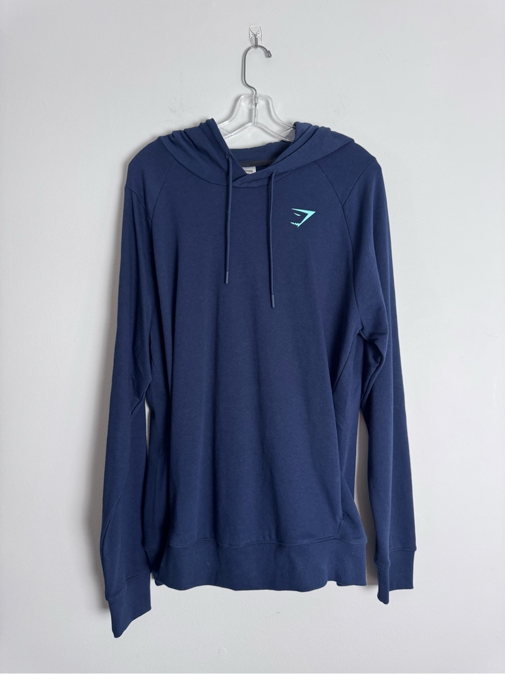 New Gymshark Men's Navy Blue Bold Logo Hoodie L
